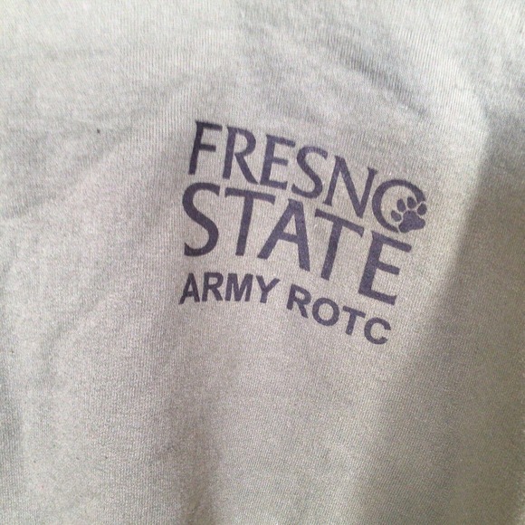 Gildan Sweatshirt SzM Unisex Fresno State Army ROTC Green Long Sleeve Used Good - Picture 3 of 10
